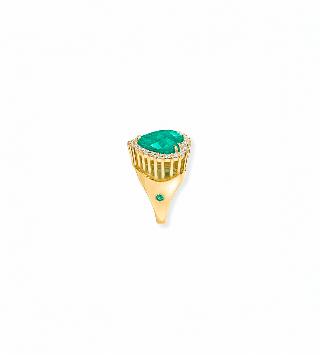 Aldebaran Crown Heart Emerald Ring