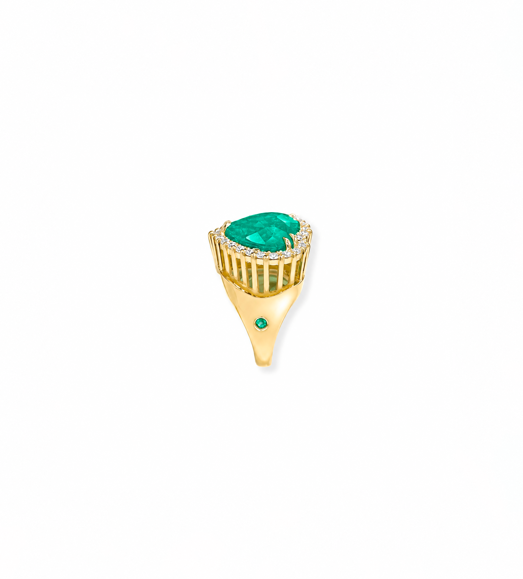 Aldebaran Crown Heart Emerald Ring