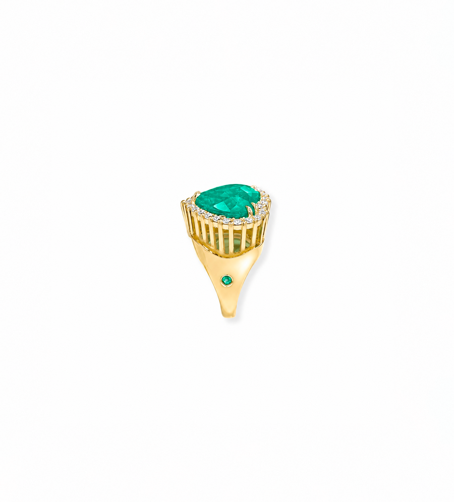 Aldebaran Crown Heart Emerald Ring