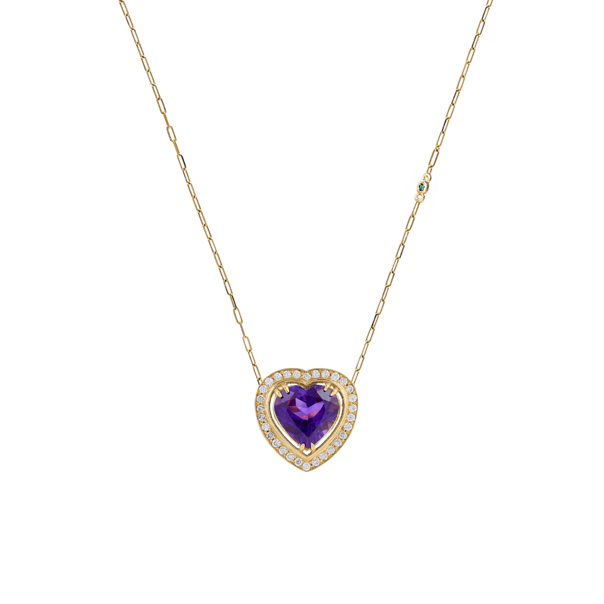 Aldebaran Heart 18k Gold Amethyst Necklace