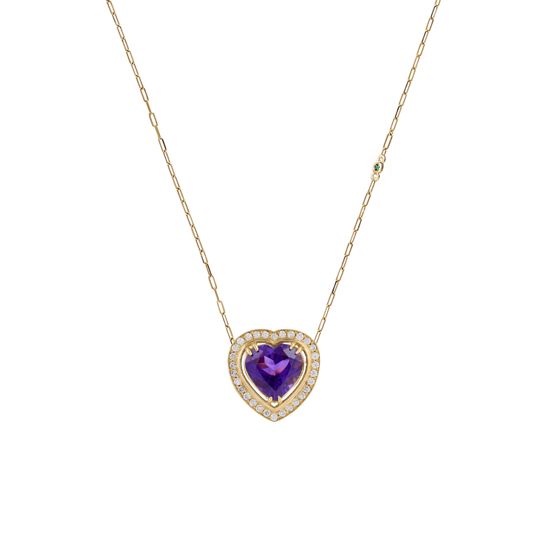 Aldebaran Heart 18k Gold Amethyst Necklace