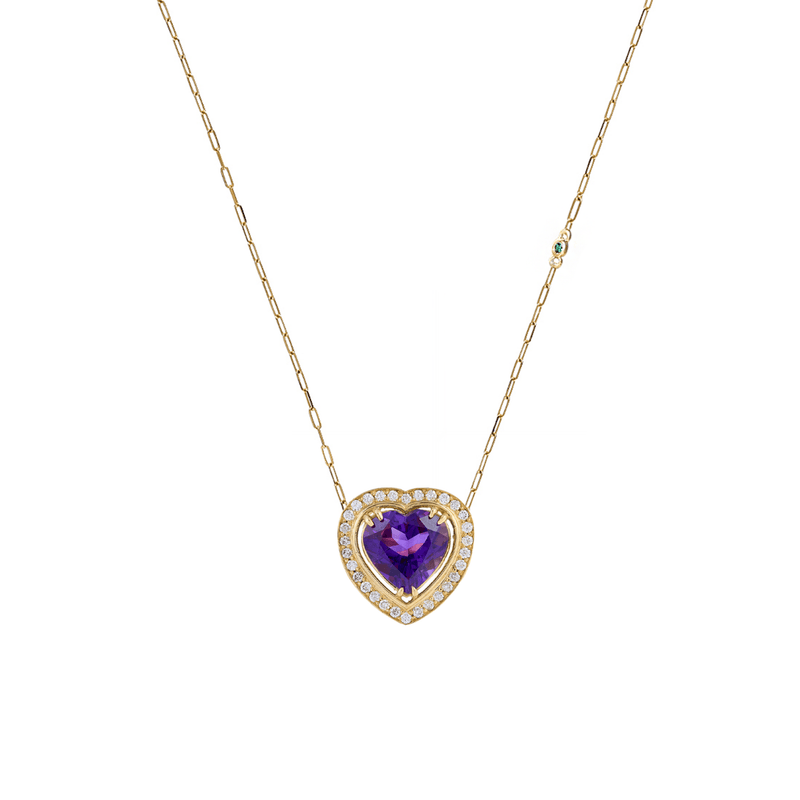 Aldebaran Heart 18k Gold Amethyst Necklace