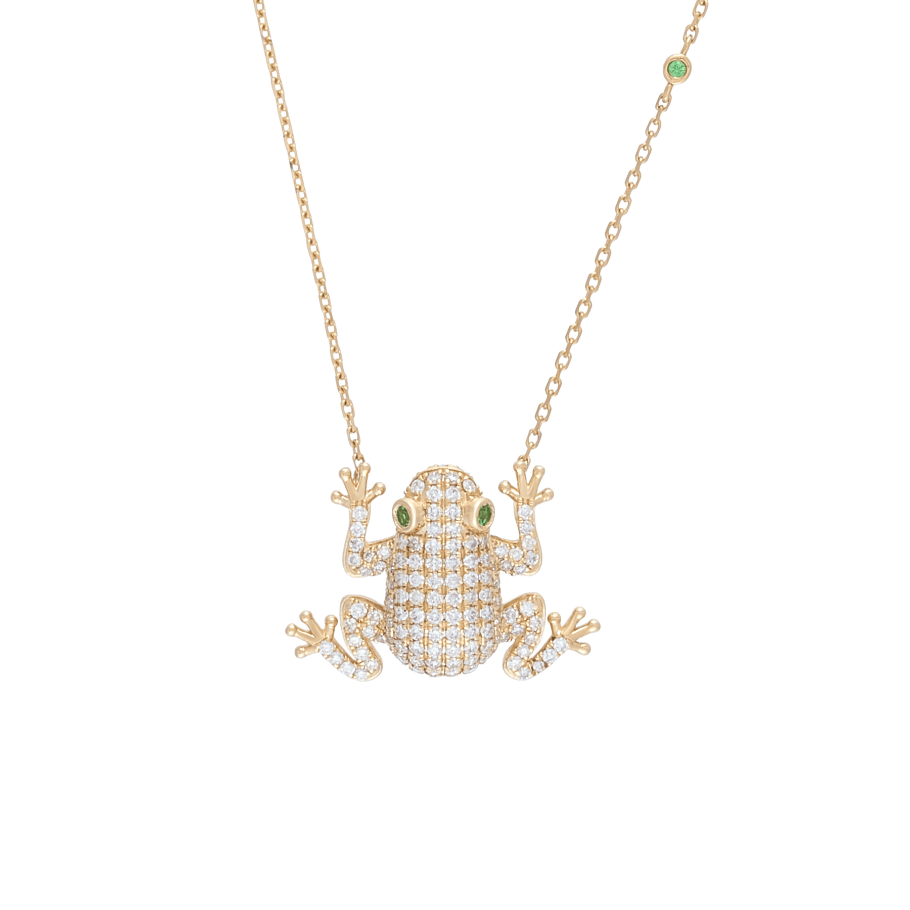 Amazonica Frog 18k Gold Diamond Necklace