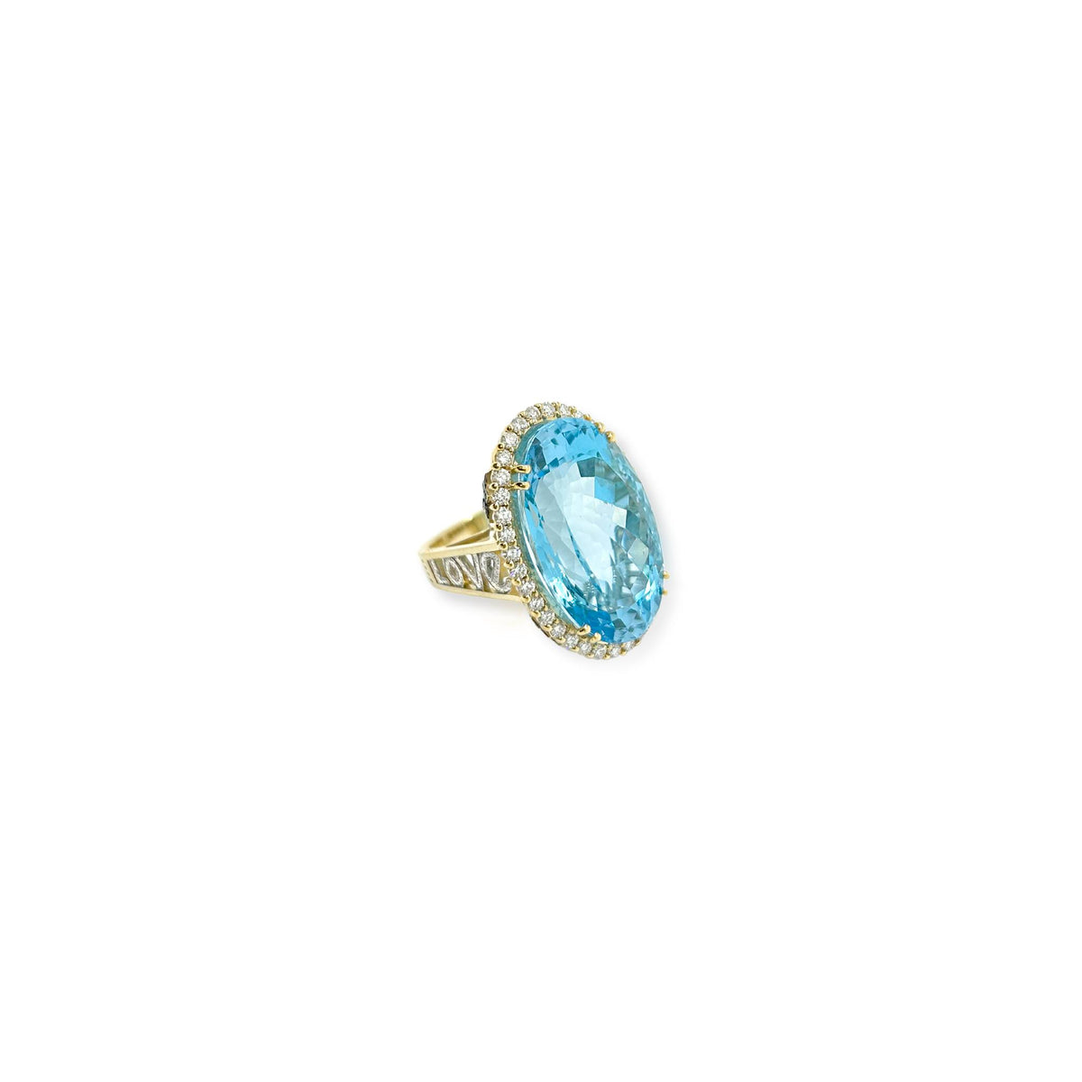 Antares 18k Gold Swiss Blue Topaz Ring
