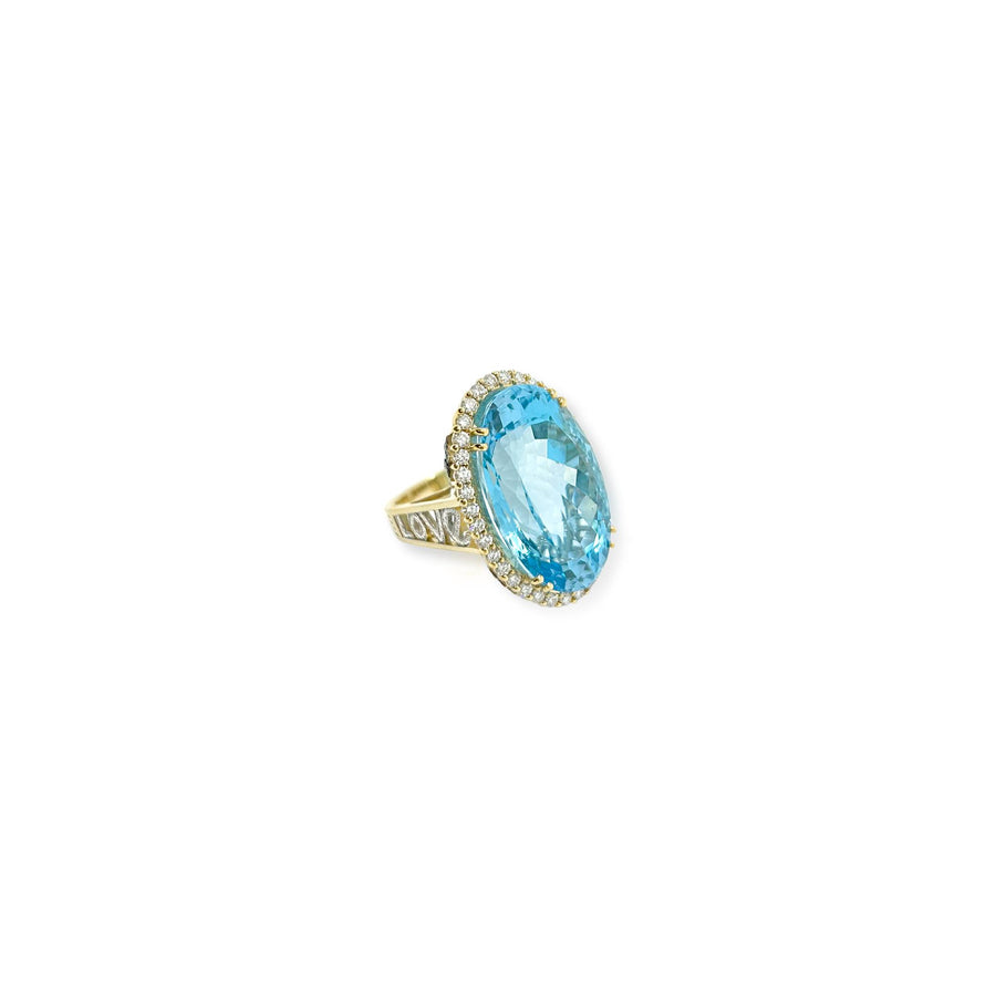 Antares Blue Topaz Love Ring