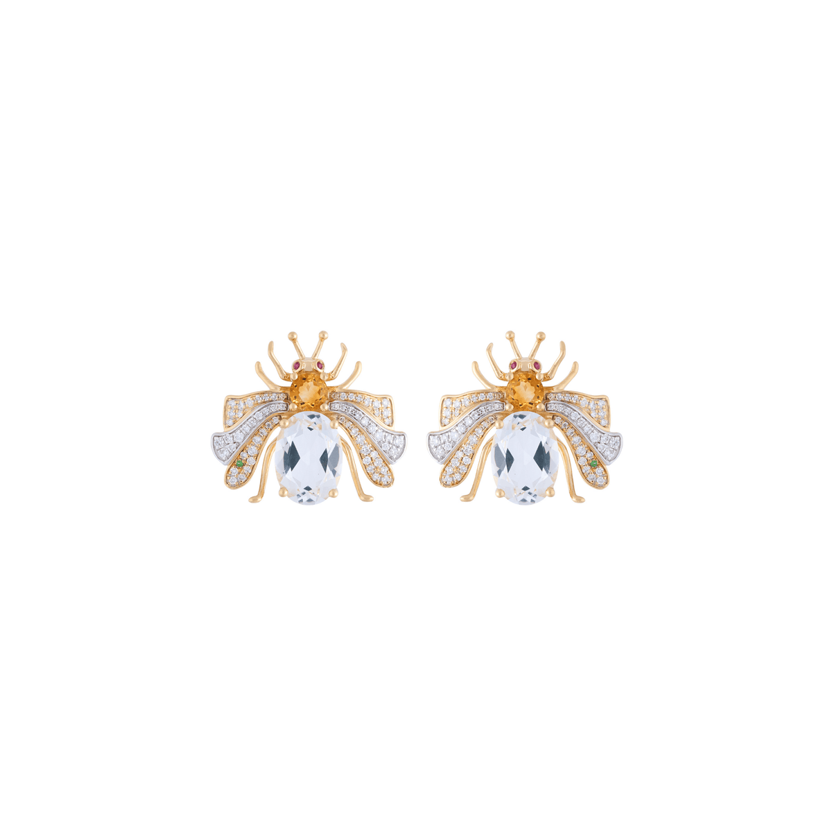 Candy Crystal 18k Gold Quartz Earrings