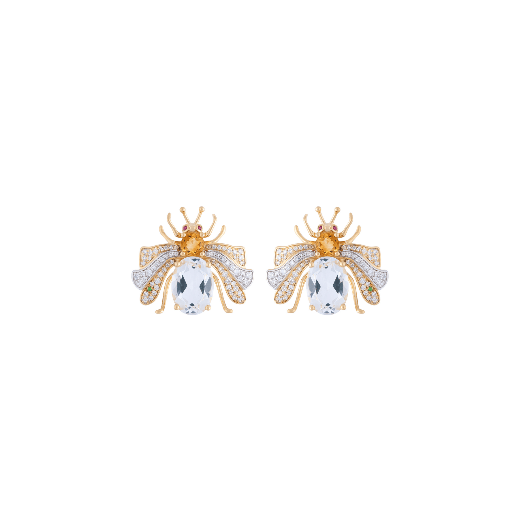 Candy Crystal 18k Gold Quartz Earrings