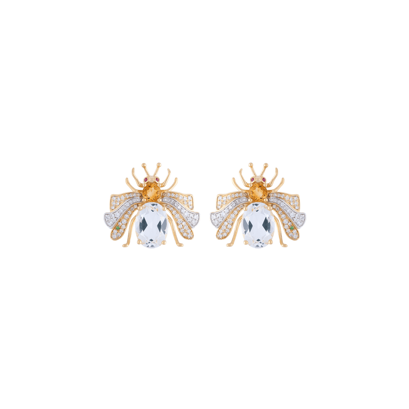 Candy Crystal 18k Gold Quartz Earrings