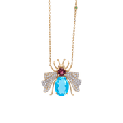 Candy 18k Gold Blue Topaz Necklace