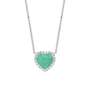 Aldebaran Heart Emerald Necklace White Gold