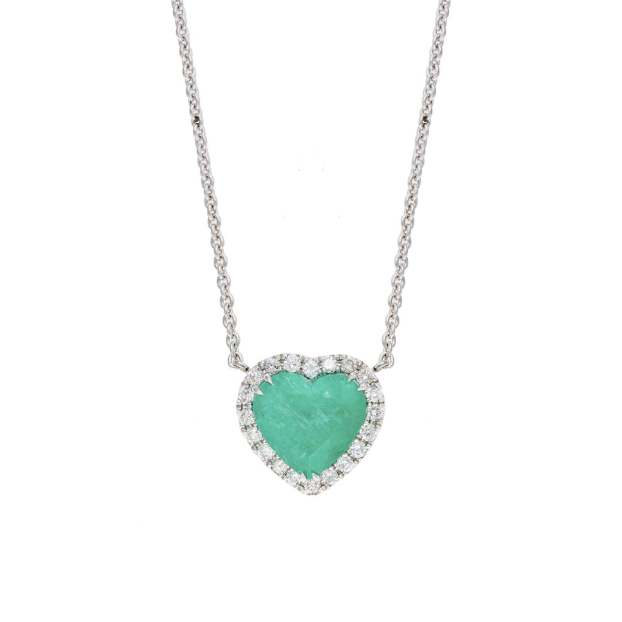 Aldebaran Heart Emerald Necklace White Gold