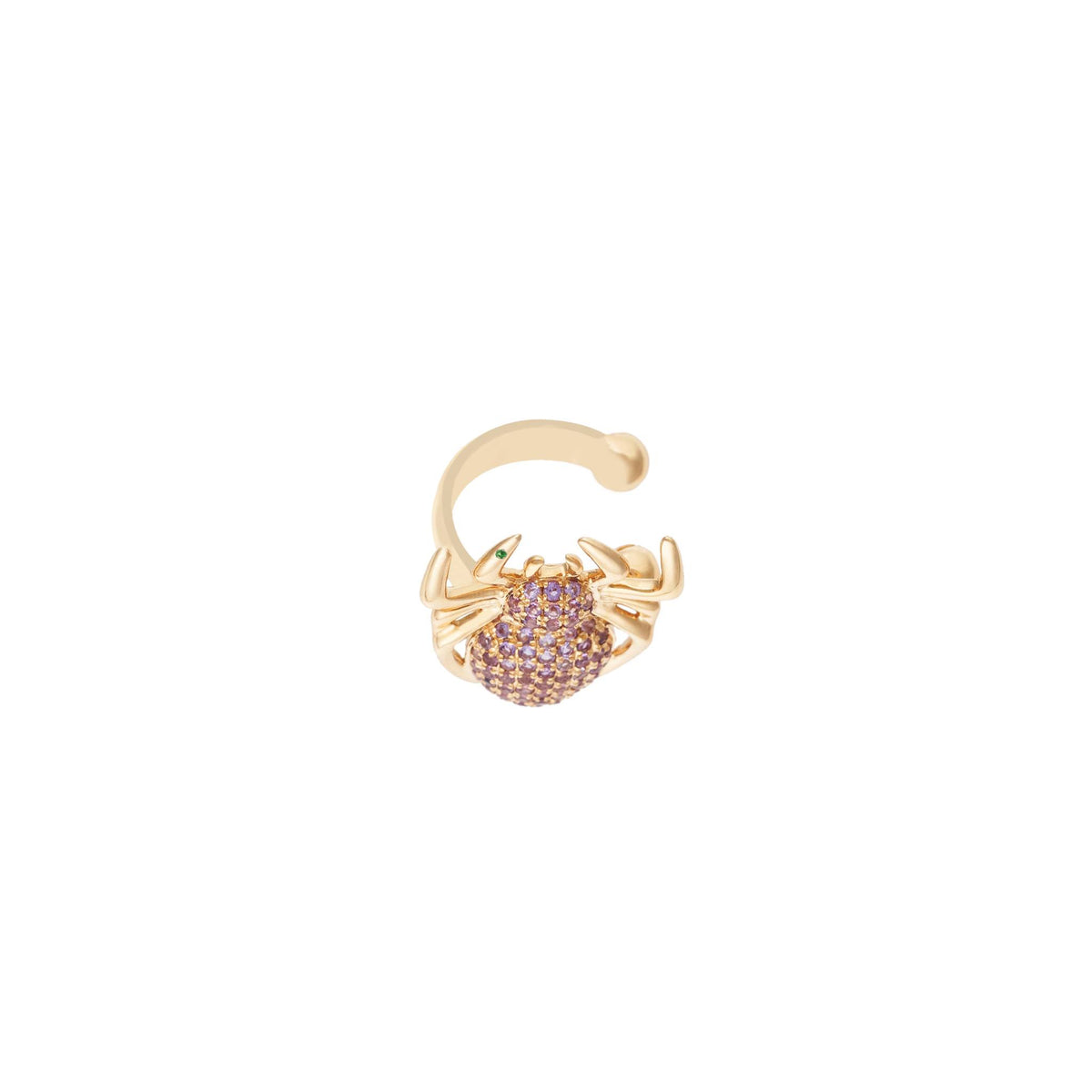 Lola Spider 18k Gold Amethyst Ear Cuff
