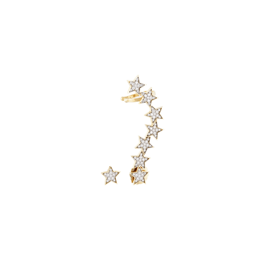 Mimosa Party 18k Gold Diamond Ear Cuff Set