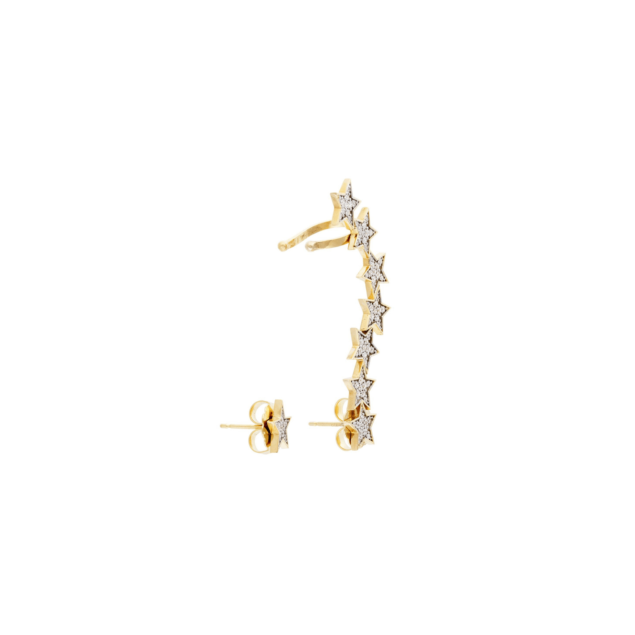 Mimosa Party 18k Gold Diamond Ear Cuff Set