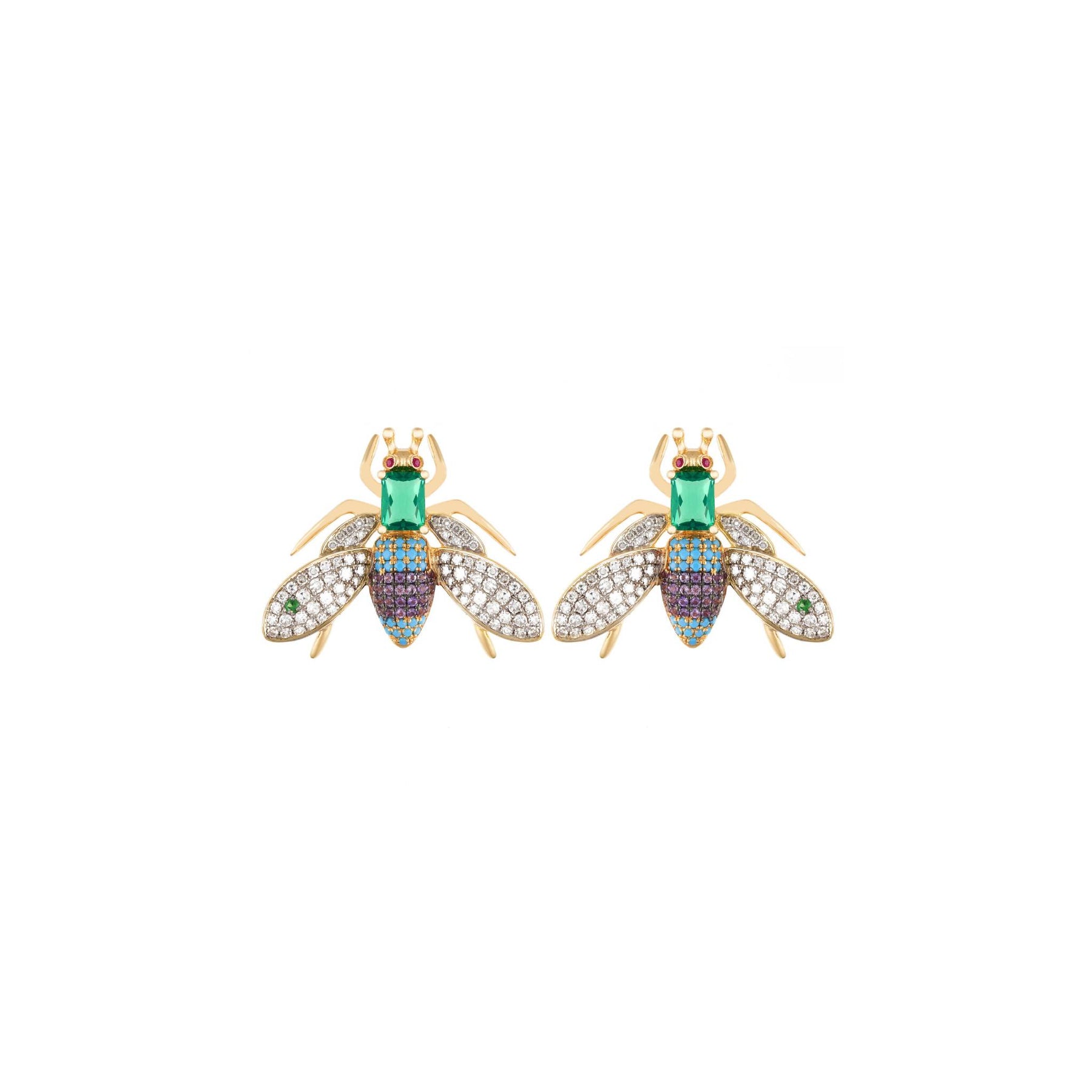 Vespula 18k Gold Spinel Diamond Earrings