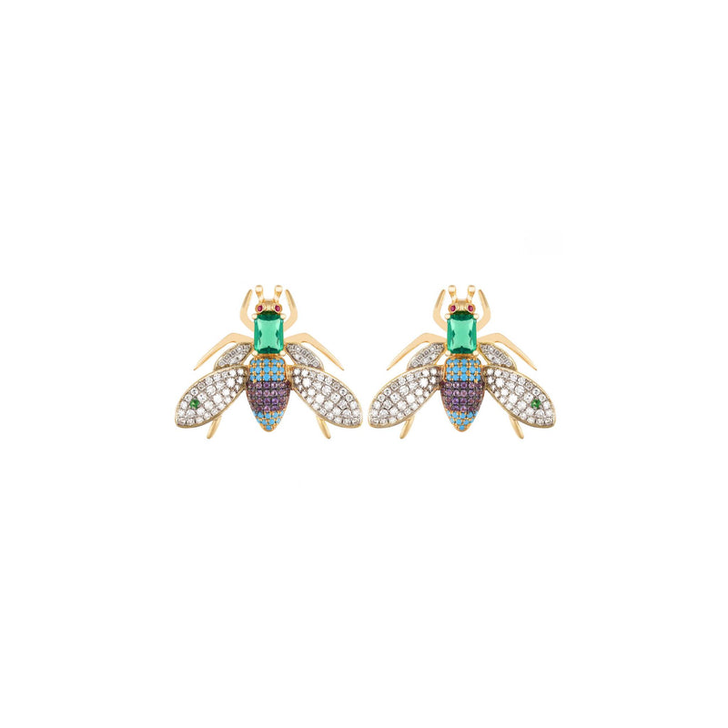 Vespula 18k Gold Spinel Diamond Earrings