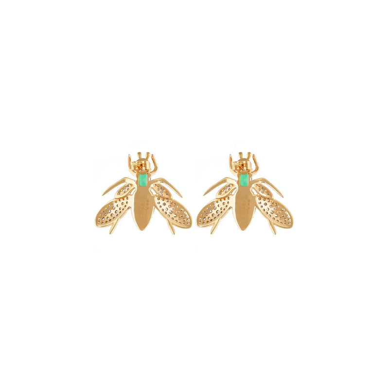 Vespula 18k Gold Spinel Diamond Earrings