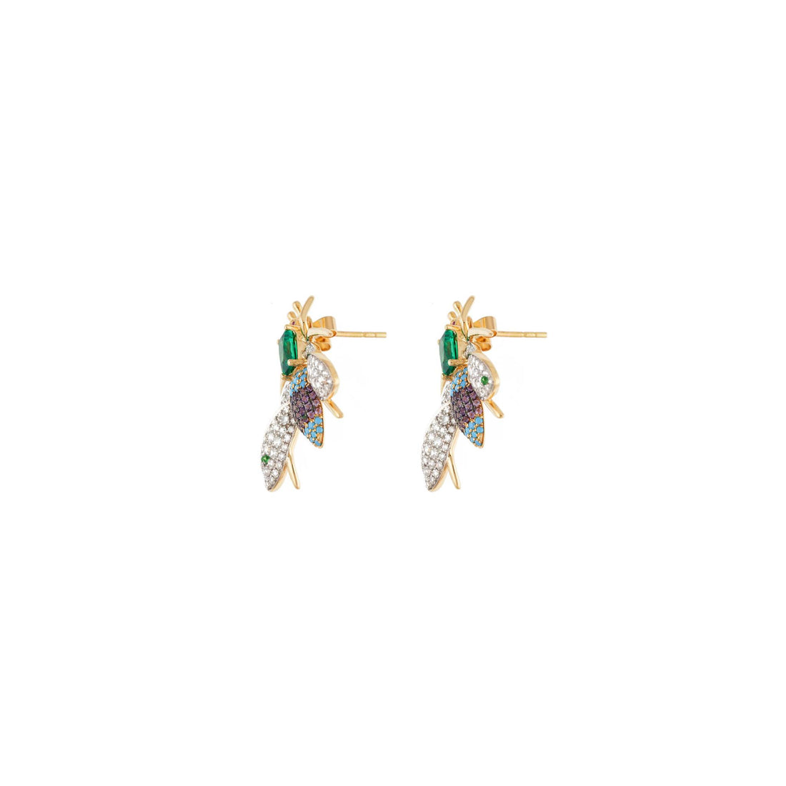 Vespula 18k Gold Spinel Diamond Earrings