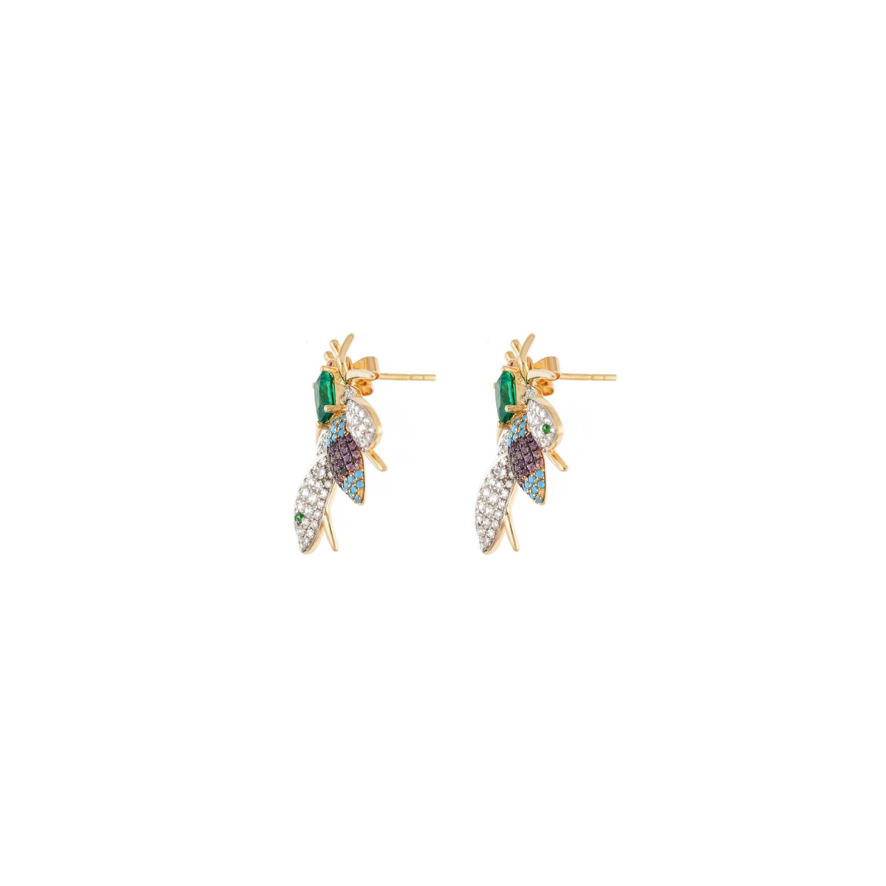 Vespula 18k Gold Spinel Diamond Earrings