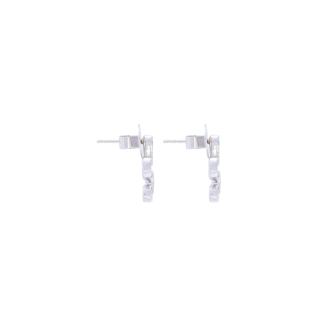 Mini Serpentine Snake White Gold Diamond Earrings