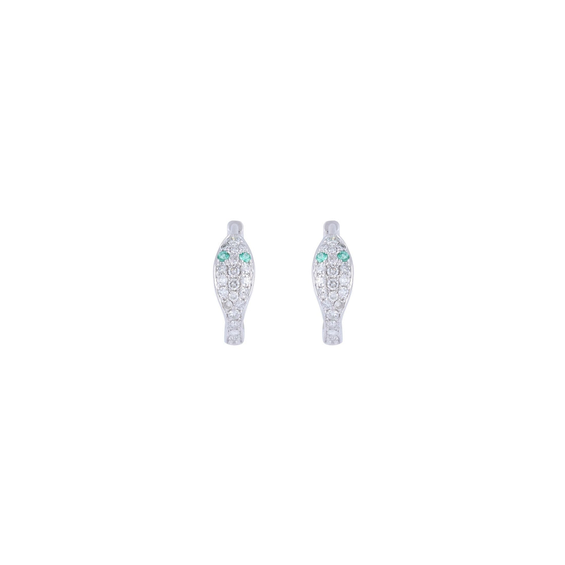 Mini Snake White Gold Diamond Hoops