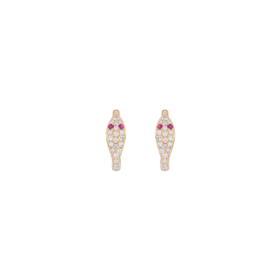 Mini Snake Hoops Yellow Gold