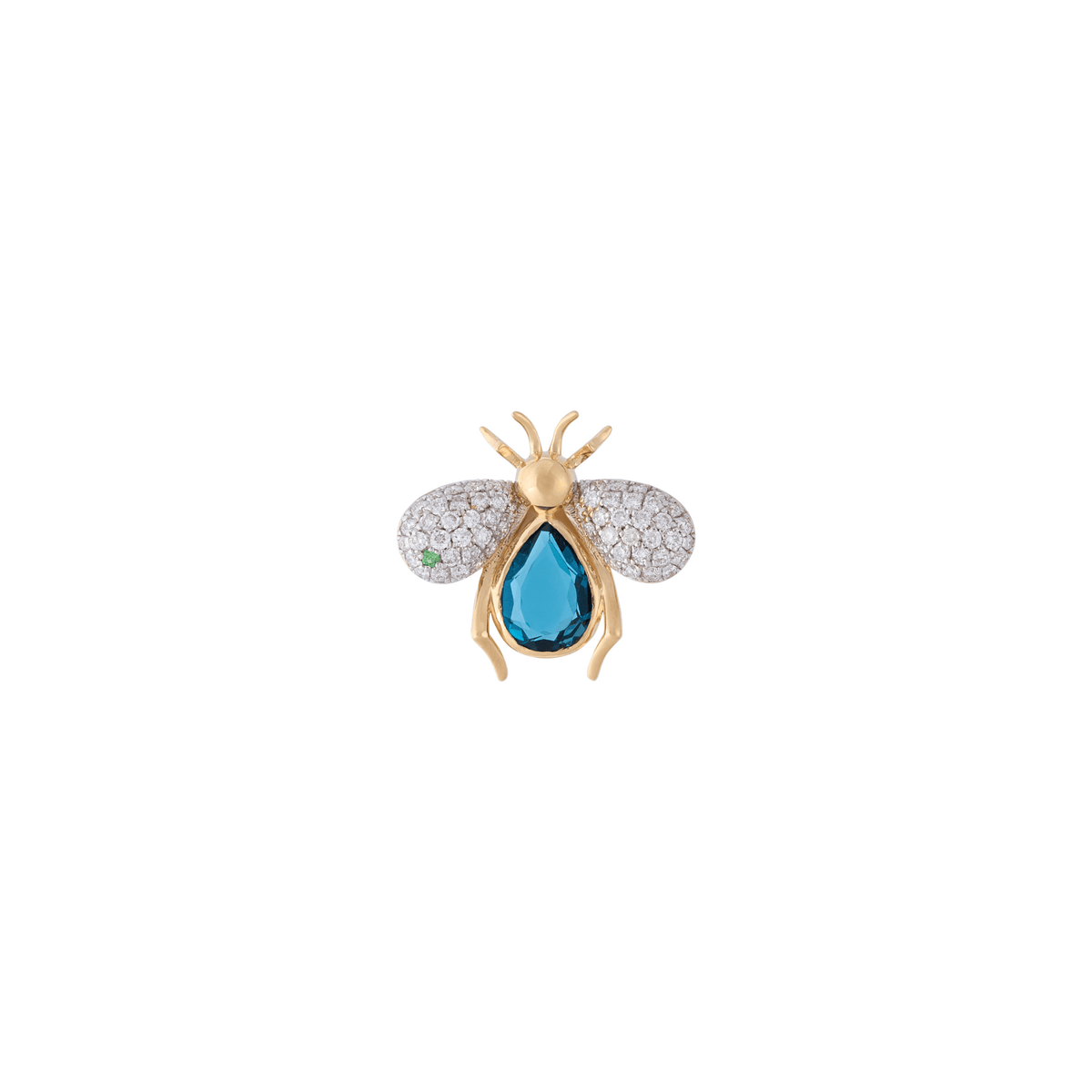 Abeja Real 18k Gold London Blue Topaz Ear Cuff