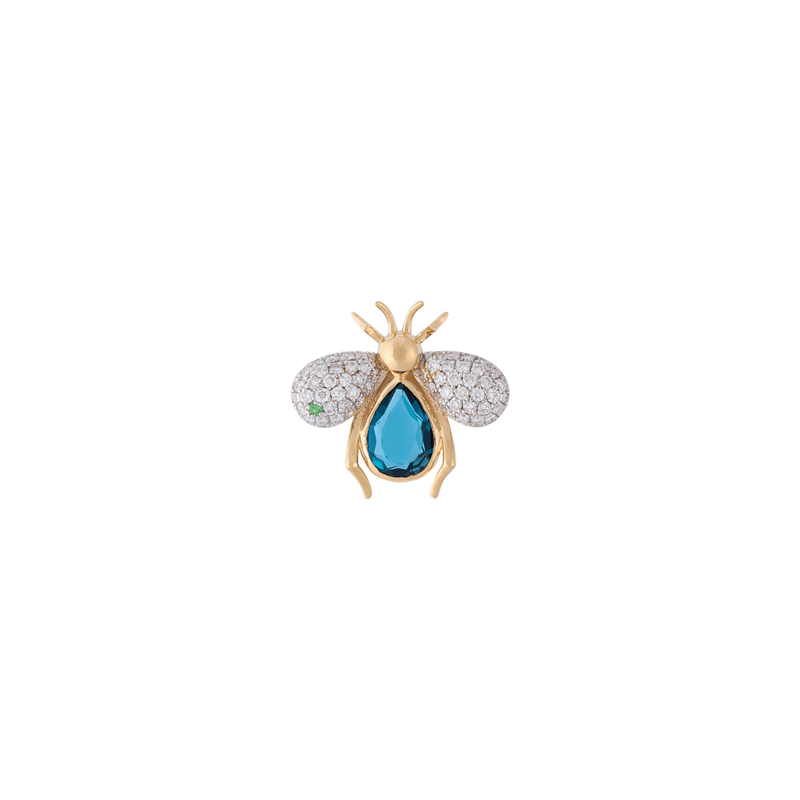 Abeja Real 18k Gold London Blue Topaz Ear Cuff