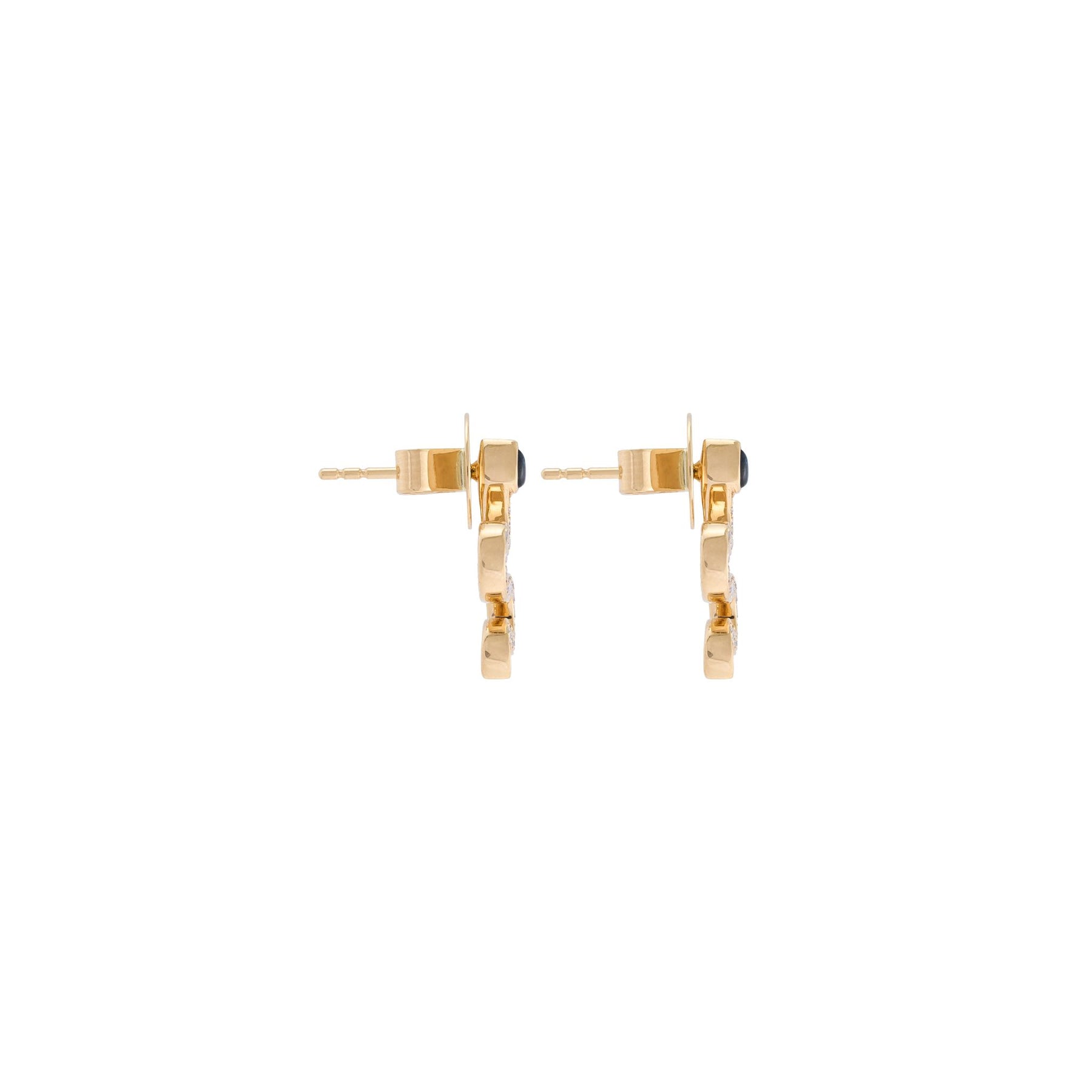 Mini Serpentine Snake 18k Gold London Blue Topaz Earrings