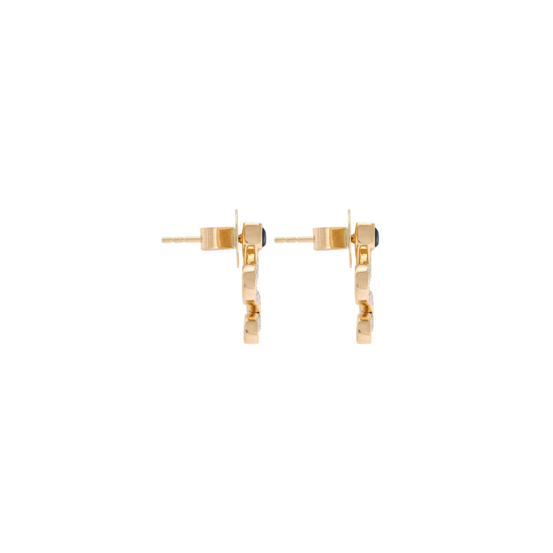 Mini Serpentine Snake 18k Gold London Blue Topaz Earrings