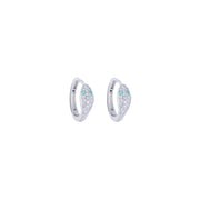 Mini Snake White Gold Diamond Hoops