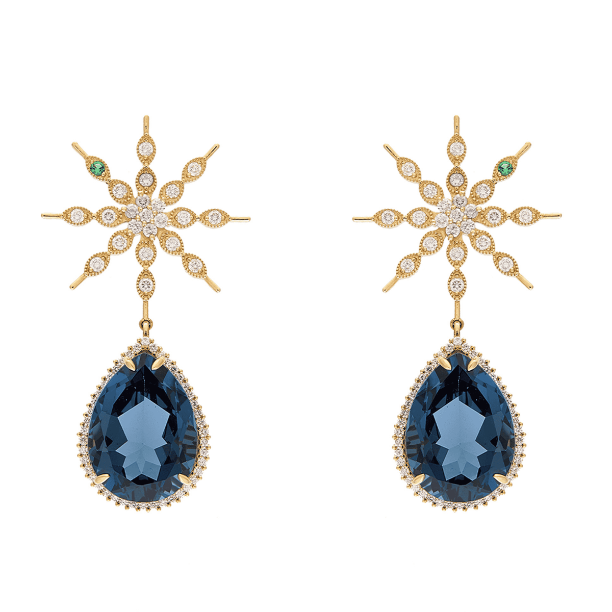 Eternity 18k Gold London Blue Topaz Earrings