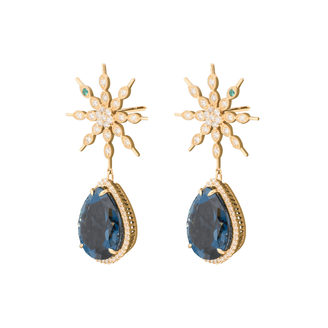 Eternity 18k Gold London Blue Topaz Earrings