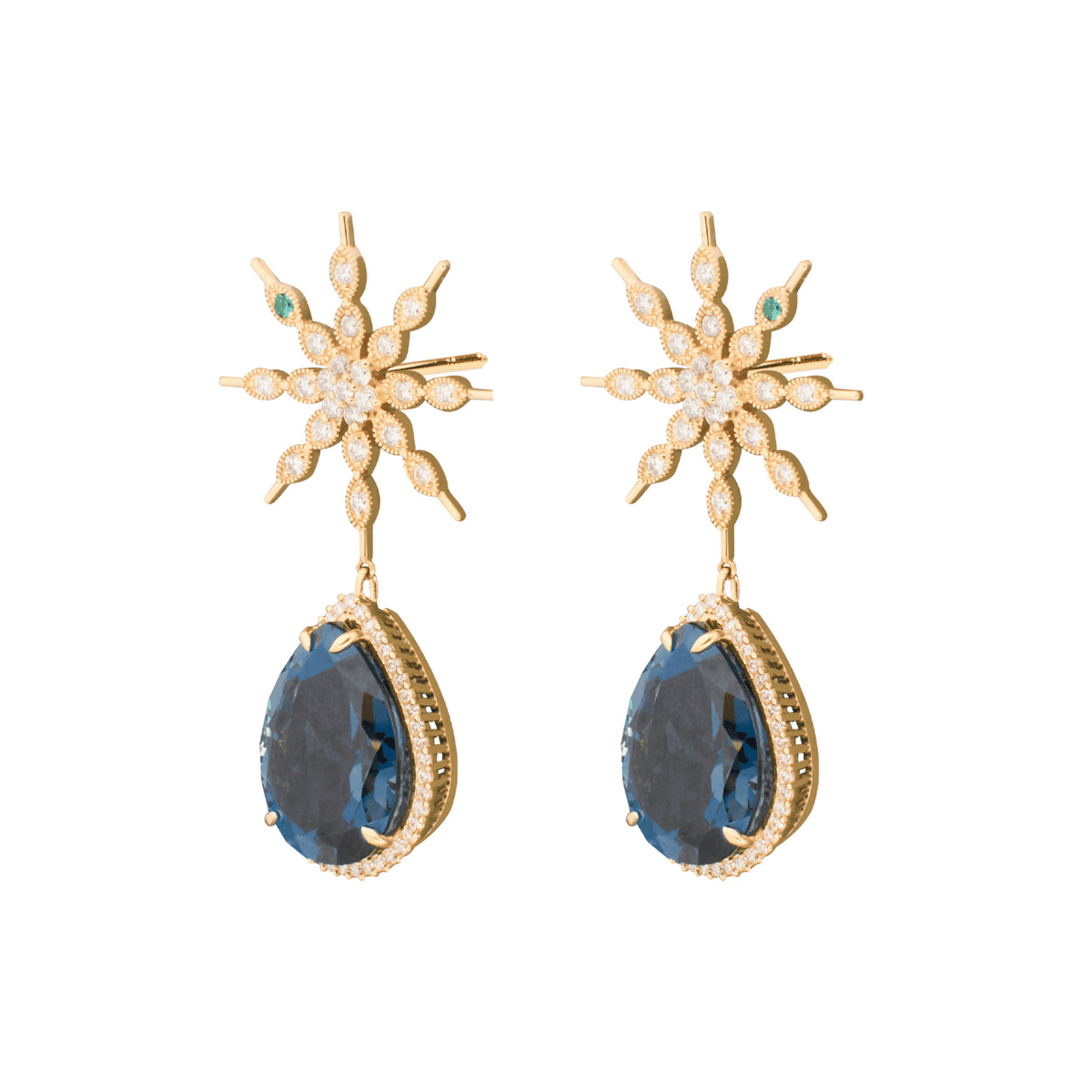 Eternity 18k Gold London Blue Topaz Earrings