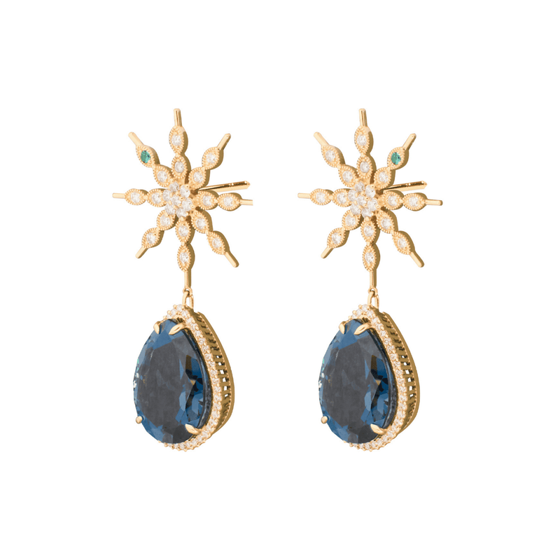 Eternity 18k Gold London Blue Topaz Earrings