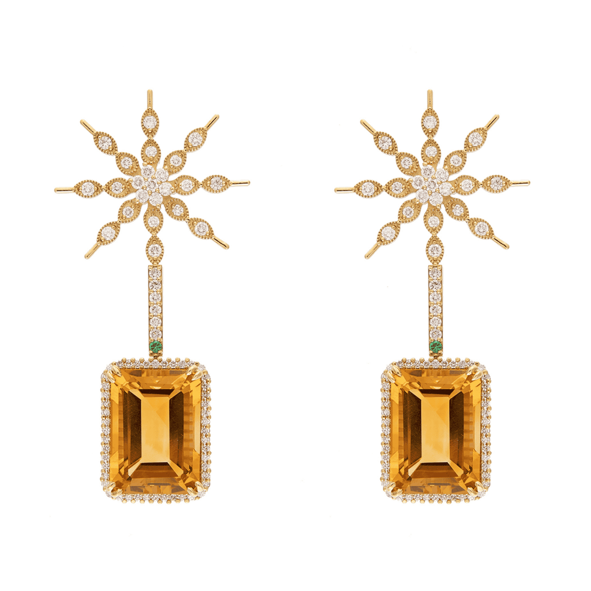 Eternity 18k Gold Citrine Earrings