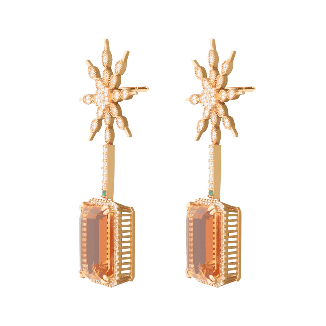 Eternity 18k Gold Citrine Earrings