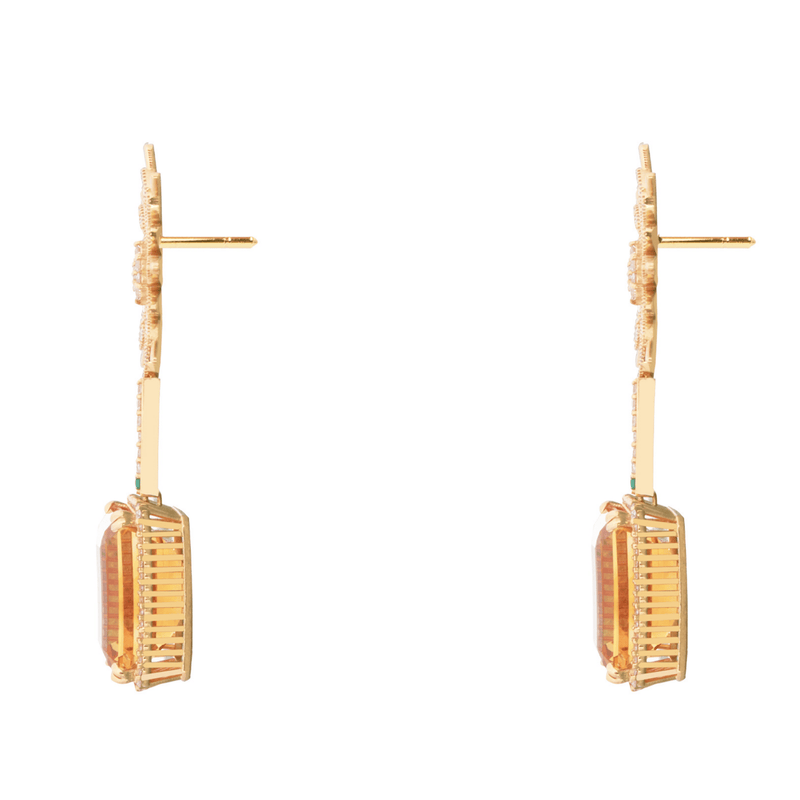 Eternity 18k Gold Citrine Earrings