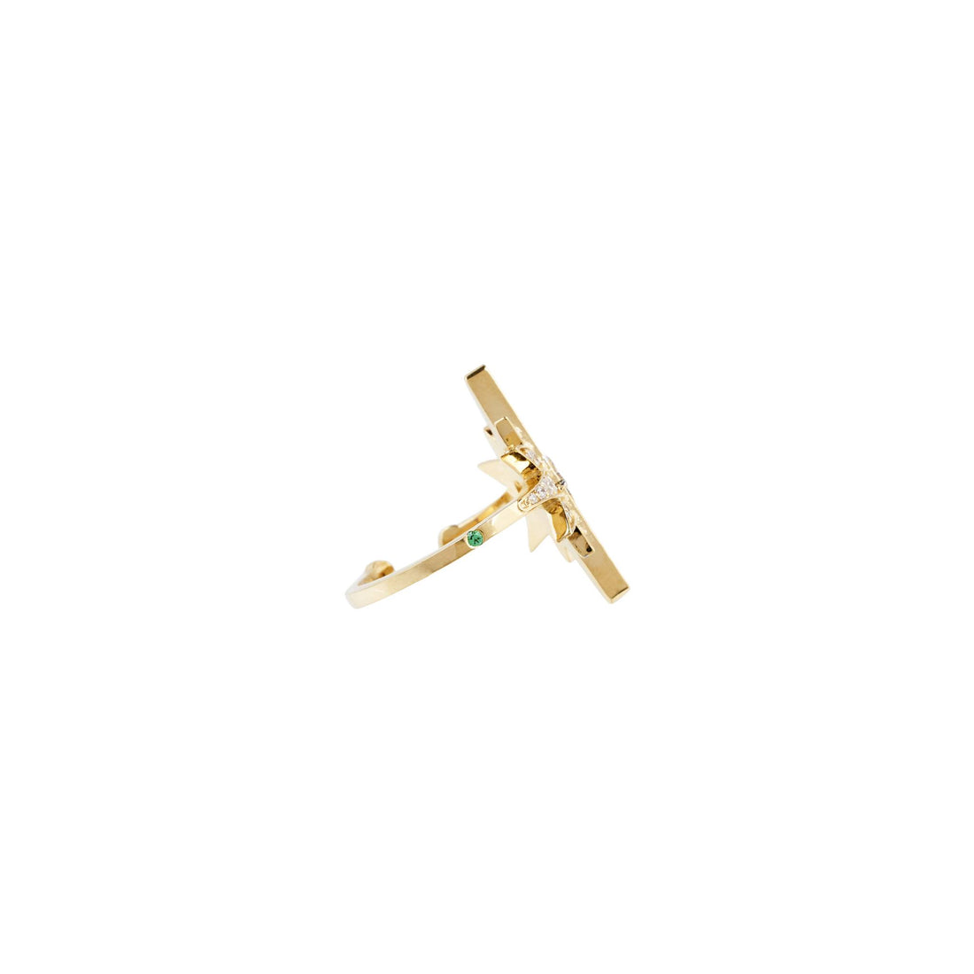 Double North Star 18k Gold Diamond Ear Cuff