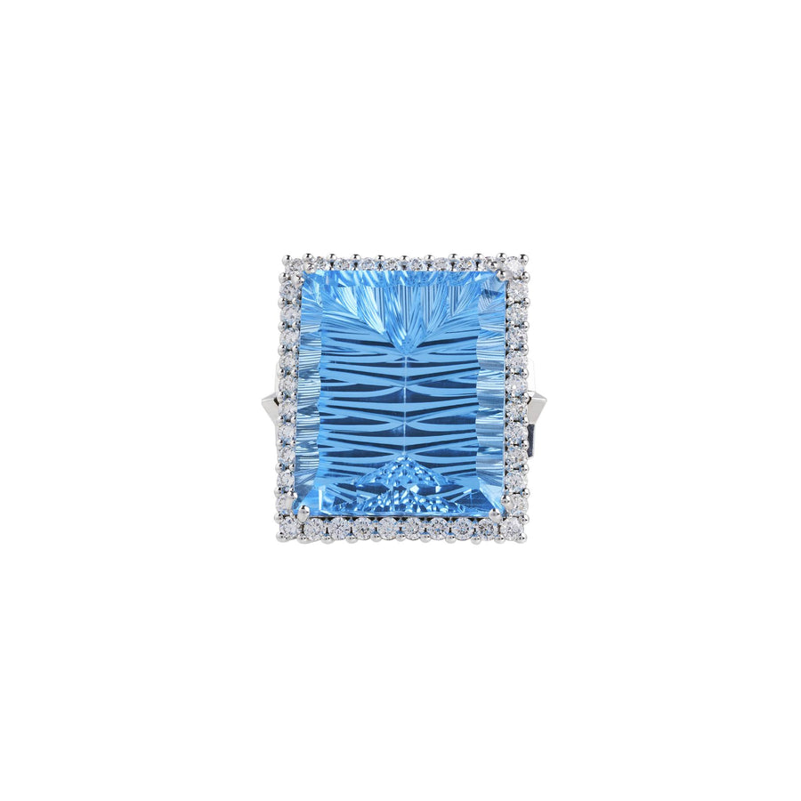 Square Rigel Blue Topaz Ring