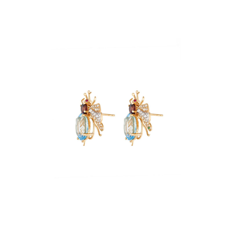 Candy 18k Gold Sky Blue Topaz Earrings
