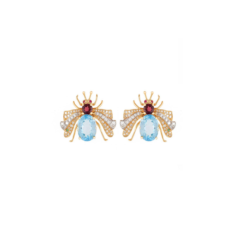 Candy 18k Gold Sky Blue Topaz Earrings