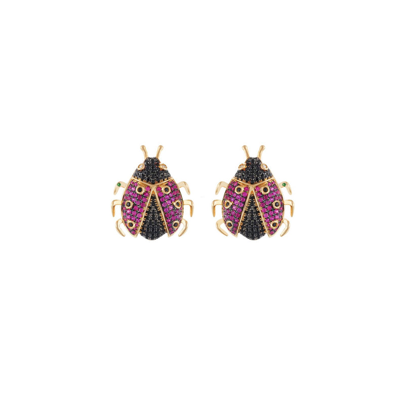 Gran Mariquita 18k Gold Ruby Earrings