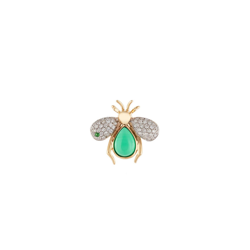 Abeja Real 18k Gold Green Jade Ear Cuff