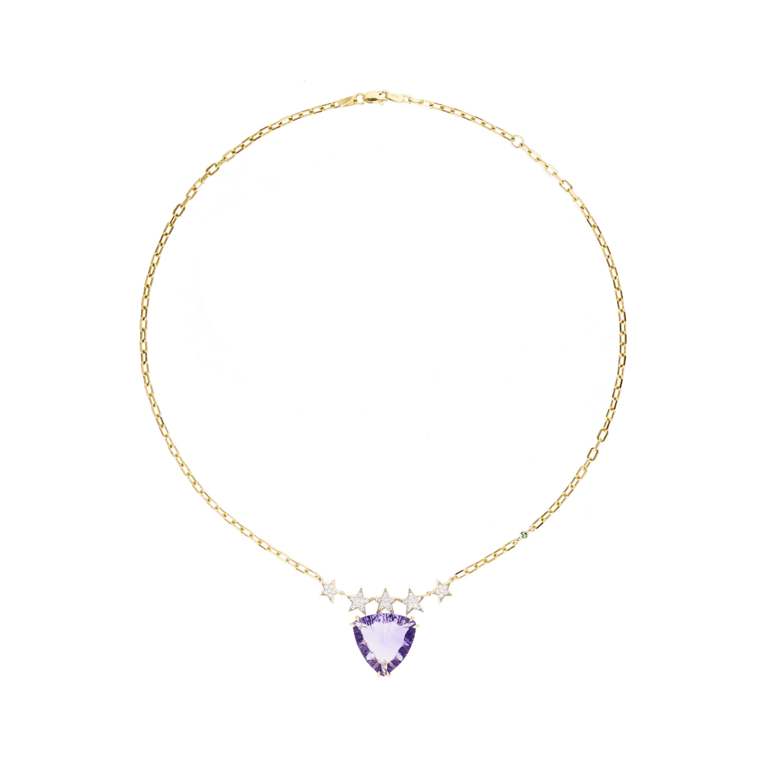 Hada Five Star 18k Gold Amethyst Necklace