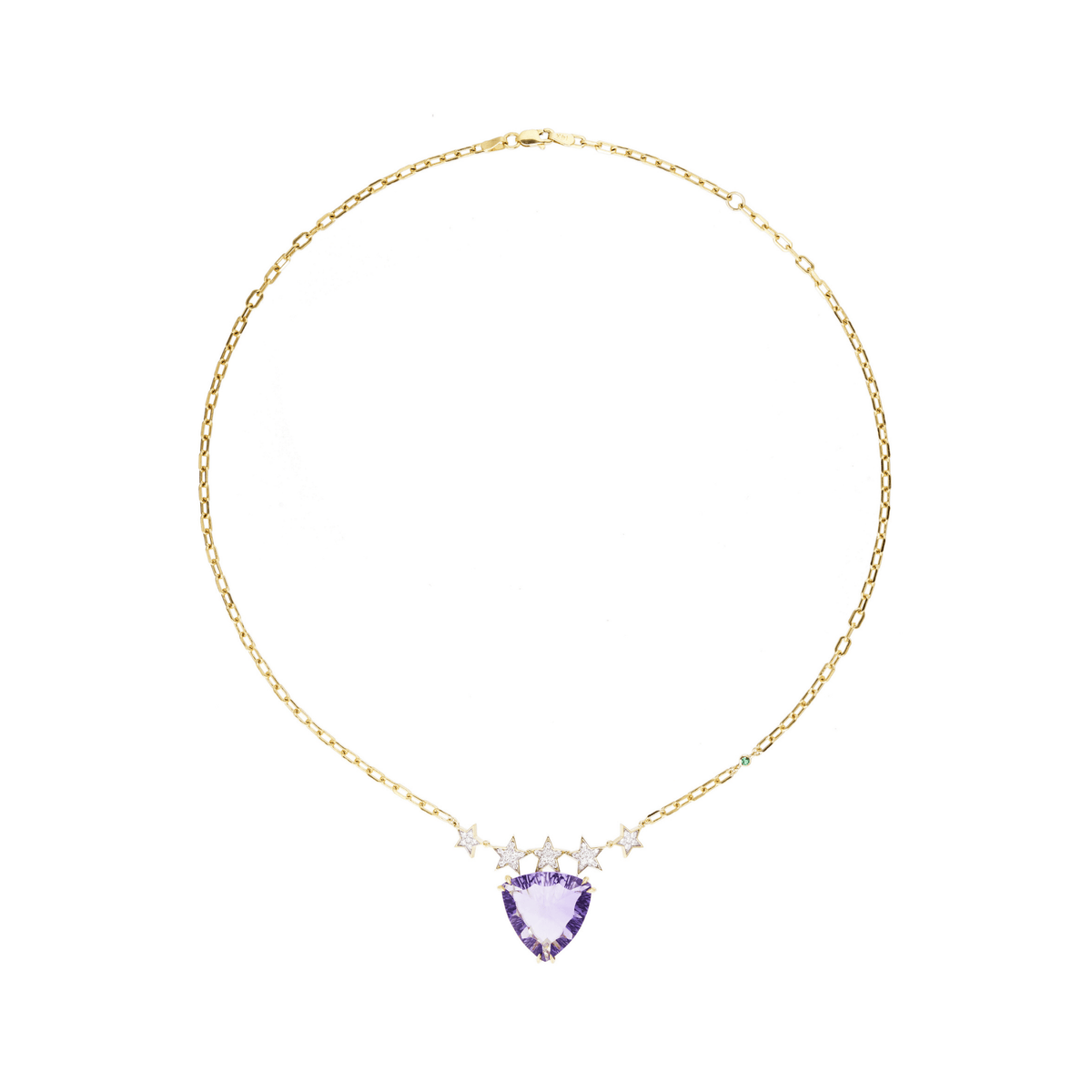 Hada Five Star 18k Gold Amethyst Necklace