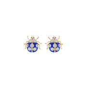 Blue Fauna Ladybug Earrings