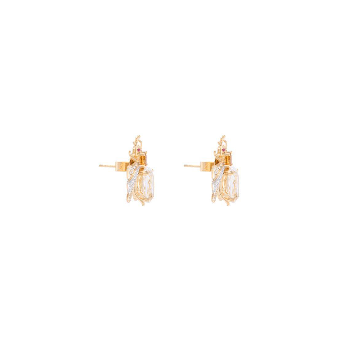 Candy Crystal 18k Gold Quartz Earrings