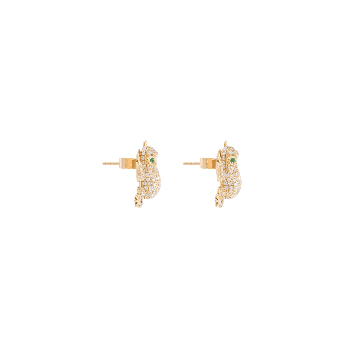 Amazonica Frog 18k Gold Diamond Earrings