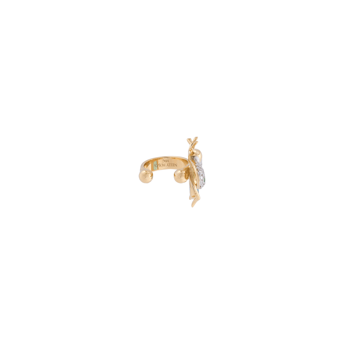 Abeja Real 18k Gold London Blue Topaz Ear Cuff